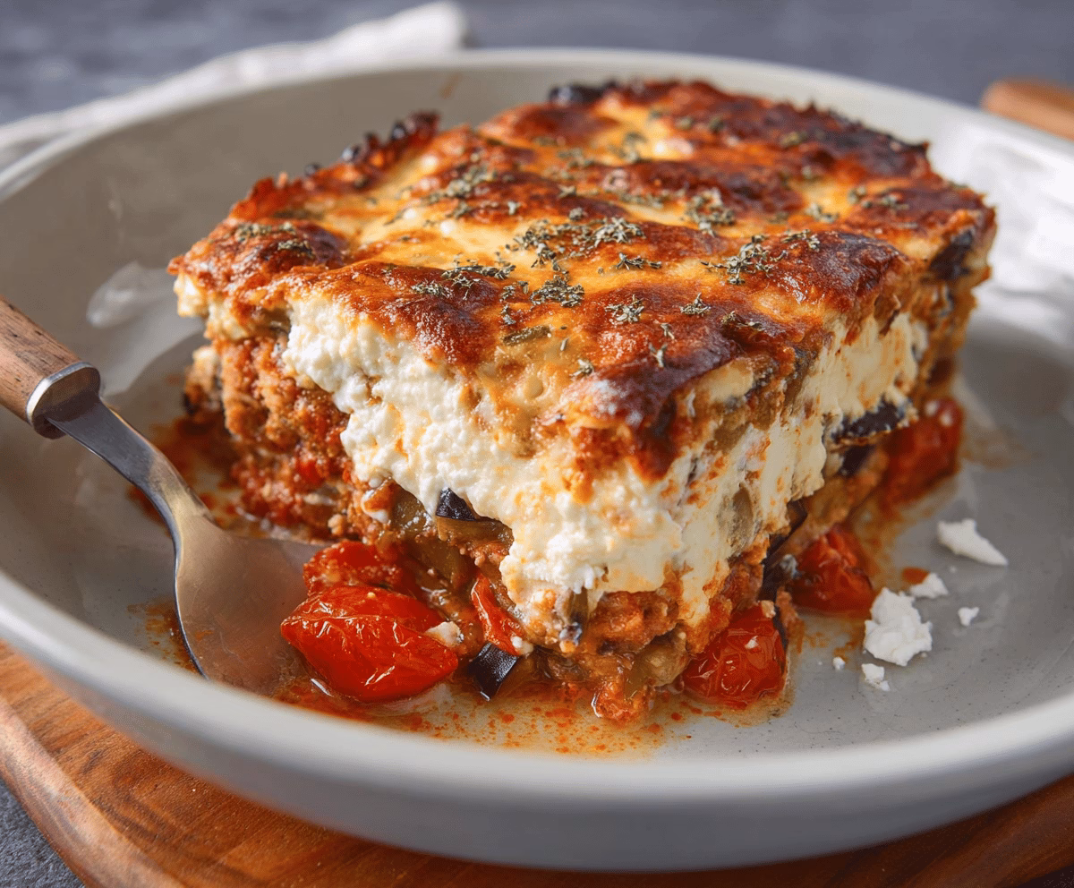 Creamy Eggplant Gratin with Feta Cheese
