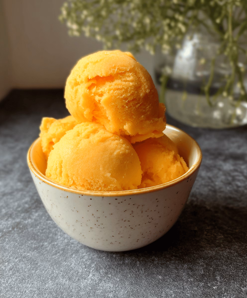 Easy 4-Ingredient Peach Sorbet Recipe