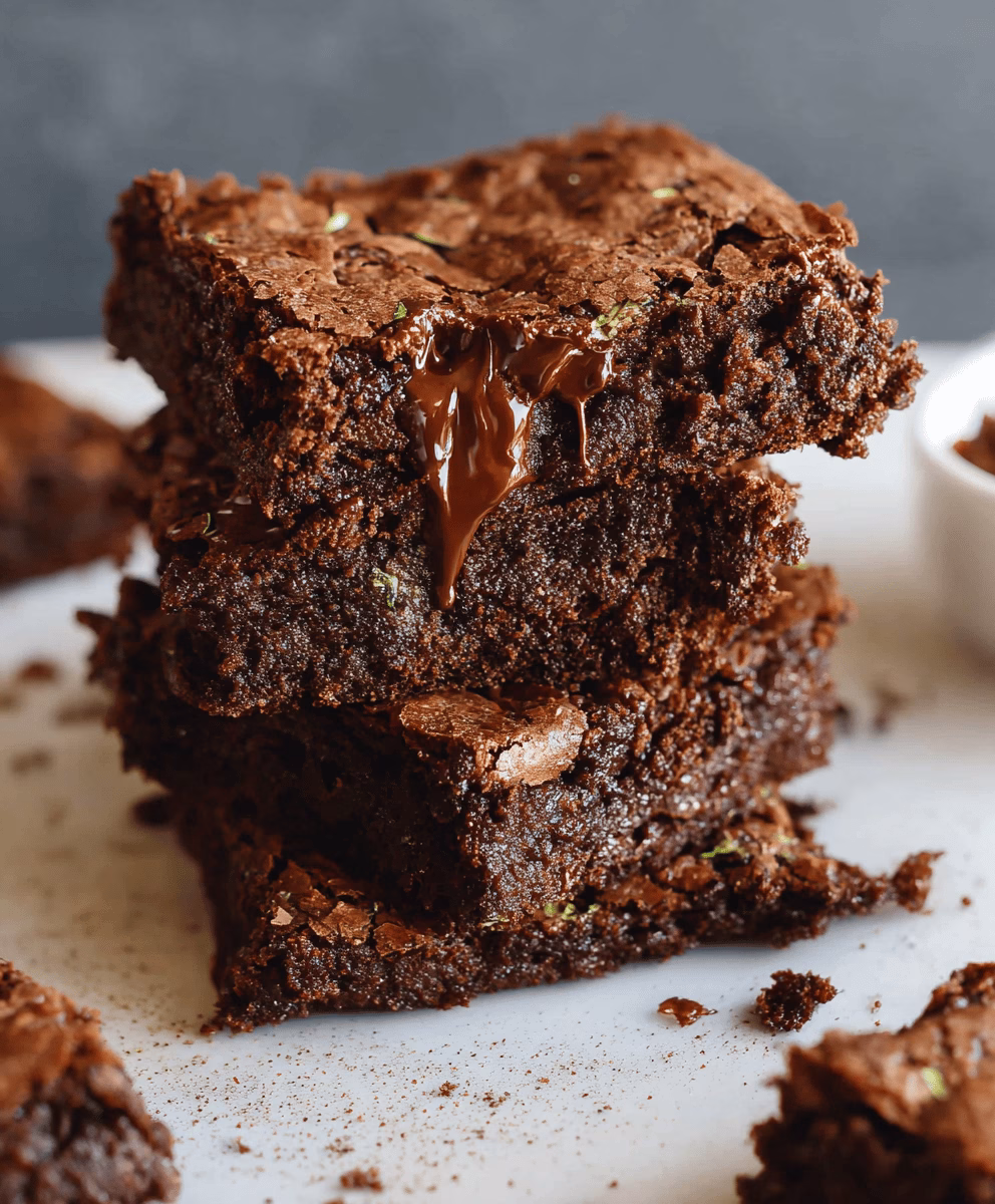 Fudgy Zucchini Chocolate Brownies Recipe